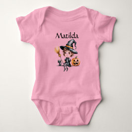 Anpassade Witch Baby Kostym-Halloween-utsmyckning T Shirt