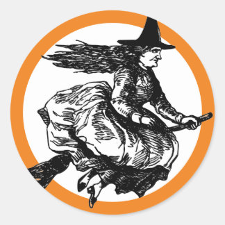 ANPASSADE WITCH ROUND STICKER RUNT KLISTERMÄRKE