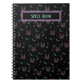 Anpassade Witchy Cats och Crystals Mönster Anteckningsbok