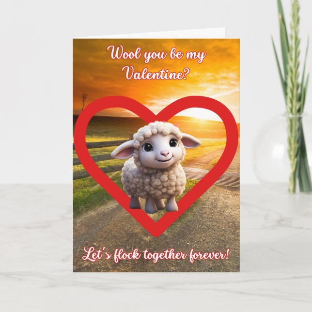 anpassade Wool du är min Valentine Helgkort (Framsida)
