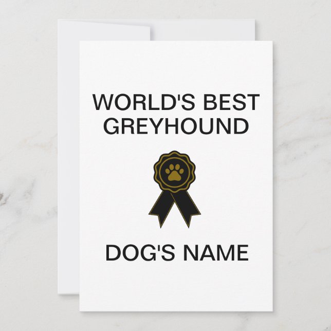 Anpassade World's Best Greyhound Design Inbjudningar (Framsida)