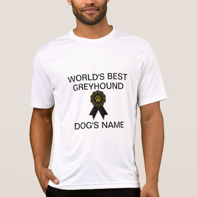 Anpassade World's Best Greyhound Design T Shirt (Framsida)
