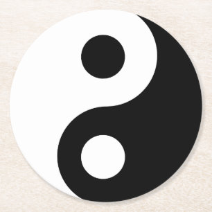 Anpassade Yin Yang Symbol Underlägg Papper Rund