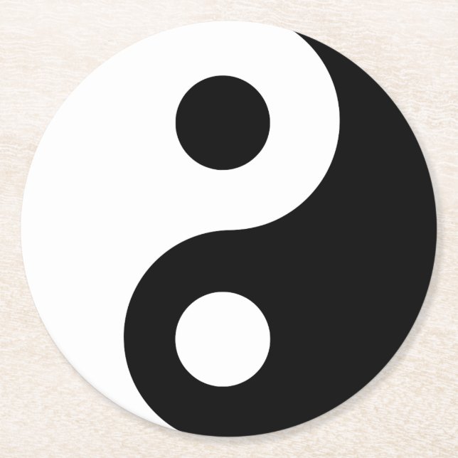 Anpassade Yin Yang Symbol Underlägg Papper Rund (Framsidan)