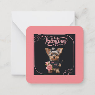 Anpassade Yorkie Puppy Valentine-kort Anteckningskort