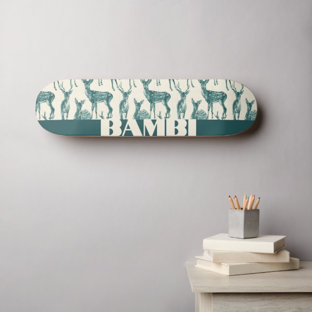 Anpassade Young Deers Mini Skateboard Bräda 18,5 Cm (Väggkonst (Horz))