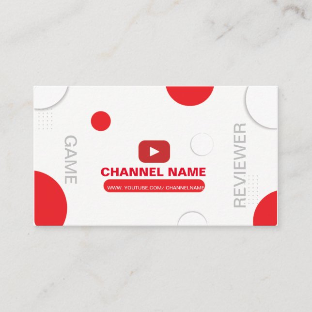 Anpassade YouTuber Business Card-mall Vecto Visitkort (Framsida)