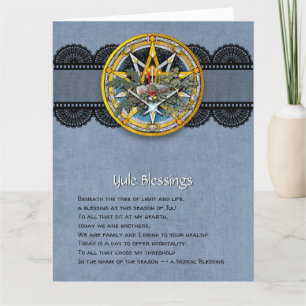 Anpassade Yule Winter Solstice Greeting Card Tack Kort
