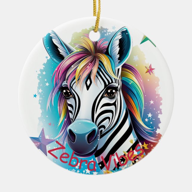 Anpassade Zebra Ceramic Ornamic Home Decor Julgransprydnad Keramik (Framsidan)