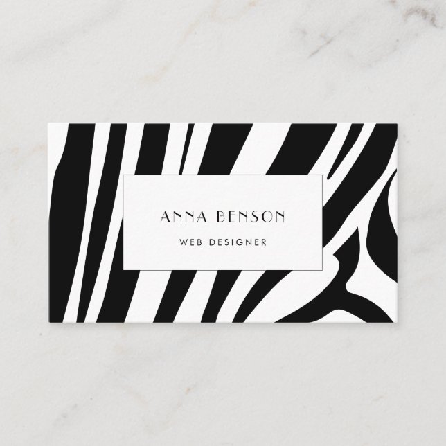 Anpassade zebra tryck visitkort (Framsida)