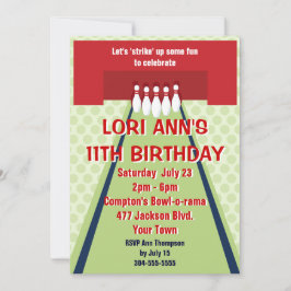 Anpassadebowlingfödelsedagsfest Inbjudningar