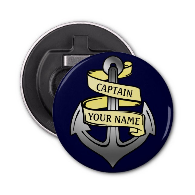 Anpassadefraktkapten som ditt namn ankrar flasköppnare (Framsidan)