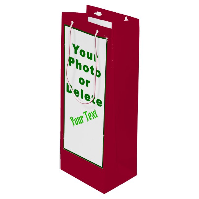 Anpassadegåvasjalen hänger lös med ditt foto, text (Framsidan Vinklad)