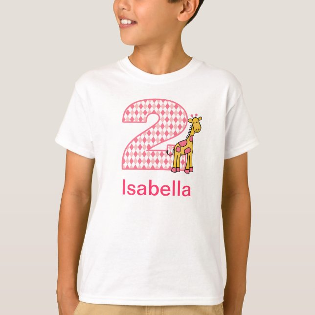 Anpassadegiraffflickan understöder t-shirt (Framsida)