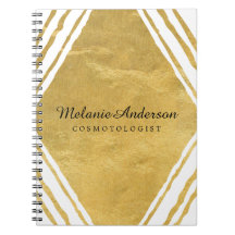 Anpassadeguld och vit noterar boken