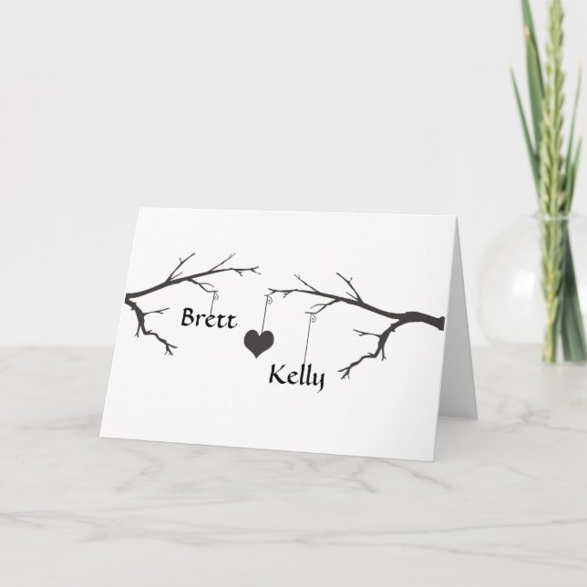 Anpassadehjärta kopplar ihop kortet anteckningskort (Framsida)