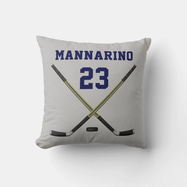 Anpassadehockey kudder, ändrar text och färger kudde (Framsida)