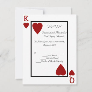 AnpassadeInbjudningar Spelkort Kung/Drottning RSVP OSA Kort