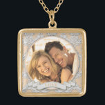 Anpassadekärlek kvadrerar Necklace_Medium Guldpläterat Halsband<br><div class="desc">Anpassadekärlek kvadrerar halsbandet</div>