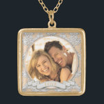 Anpassadekärlek kvadrerar Necklace_Medium Guldpläterat Halsband<br><div class="desc">Anpassadekärlek kvadrerar halsbandet</div>