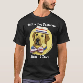 Anpassademall - gul hunddemokrat efter t shirt