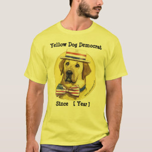 Anpassademall - gul hunddemokrat efter tee shirt