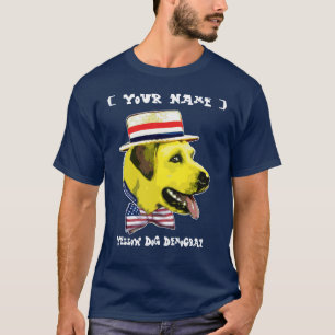 Anpassademall - gul hunddemokrat t-shirt