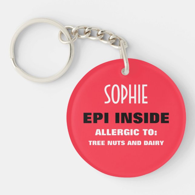 Anpassadematallergi vakna Keychain (Framsidan)