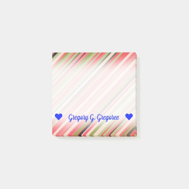 Anpassadenamn; Vattenmelon-Inspirerade randar Post-it Block (Framsida)