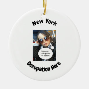 AnpassadeNew York foto med jobb eller hobby Julgransprydnad Keramik