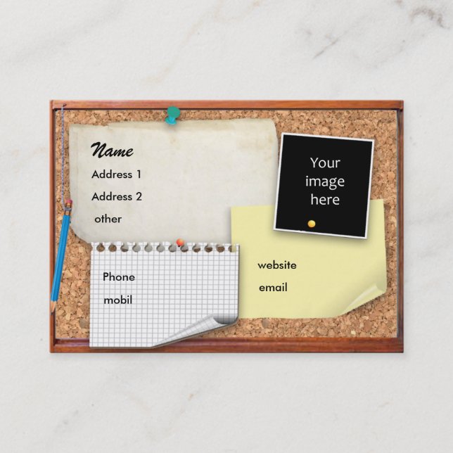 AnpassadePinboard Visitkort (Framsida)