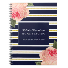 Anpassadeshabby chicformgivare noterar boken anteckningsbok med spiral