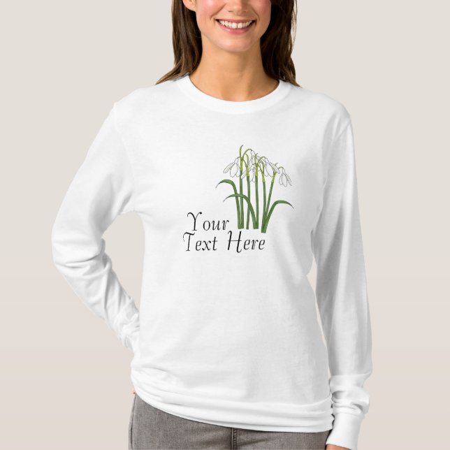 AnpassadeSnowdrop T-tröja Tee Shirt (Framsida)