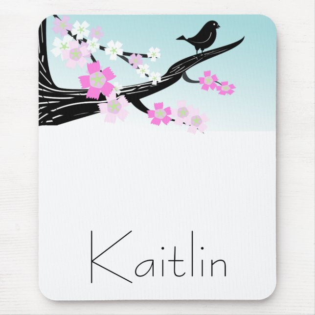 Anpassadesparrowhägget blomstrar grafiskt musmatta (Framsidan)