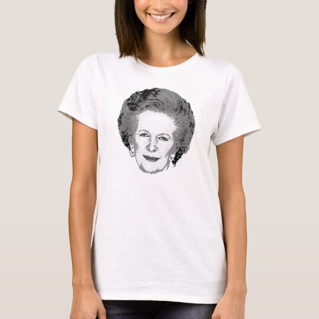 Anpassadesvart & vitMargaret Thatcher skjorta T Shirt (Framsida)