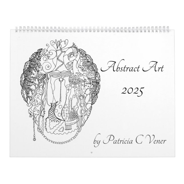 Anpassadet abstrakt Art i svartvitt år Kalender (Omslag)