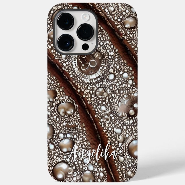 Anpassadet Abstrakt Faux Leather Linjer (Baksida)