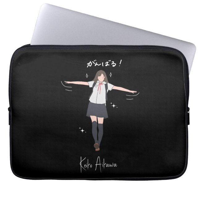 Anpassadet Aesthetic Anime unie Girl Laptop Fodral (Framsidan)