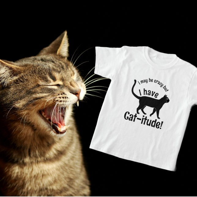 Anpassadet är populärt färglöst och jag har Har ka T Shirt (Proud to be a Crazy Cat Lady!)