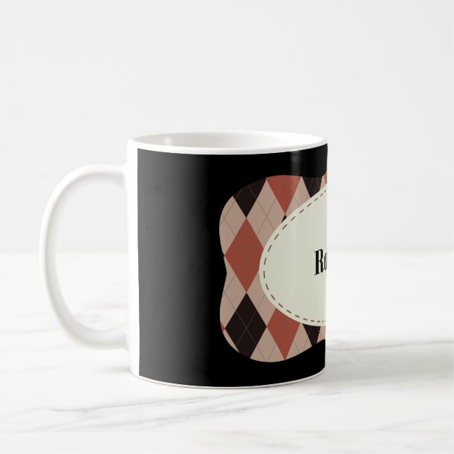 Anpassadet Argyle Ram Kaffemugg (Vänster)