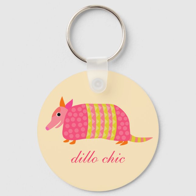 Anpassadet Armadillo Keychain Nyckelring (Framsida)