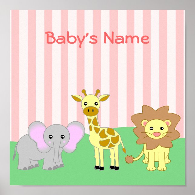 Anpassadet baby djur Child's Room Poster (Framsidan)