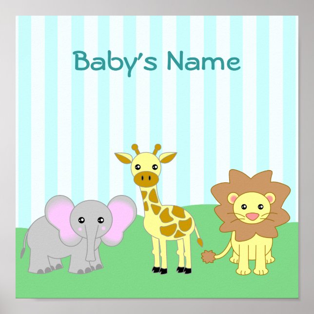 Anpassadet baby djur Child's Room Poster (Framsidan)