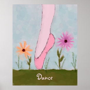 Anpassadet Ballet i Blommor Poster Skriv ut