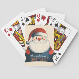 Anpassadet Banner för Cute Santa Holding Casinokort