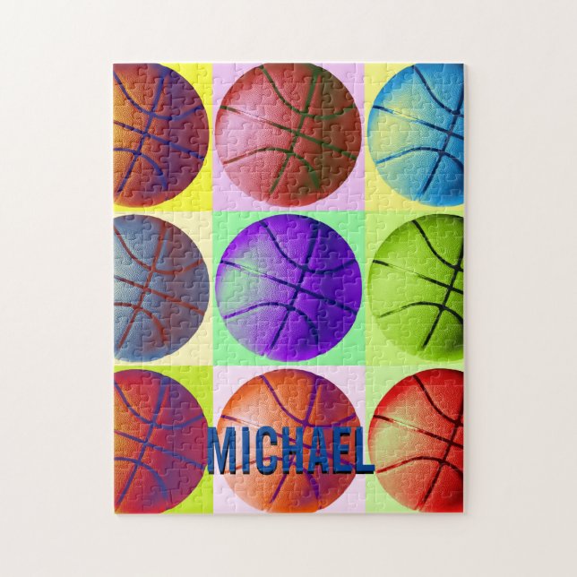 Anpassadet Basketball Artwork Pop Art Pussel (Vertikal)