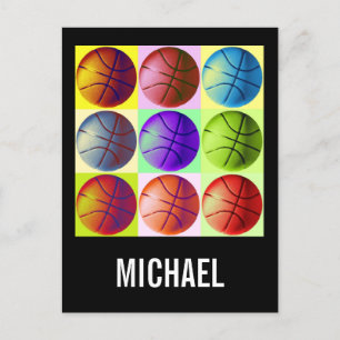 Anpassadet Basketball Artwork Pop Art Vykort