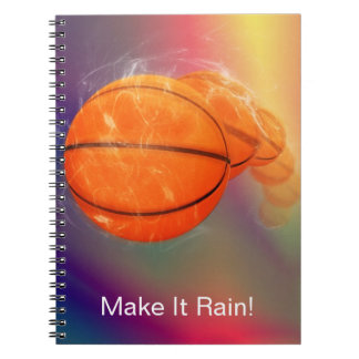 Anpassadet Basketball Rain Anteckningsbok Med Spiral