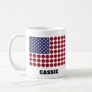 ANPASSADET BASKETBALL USA FLAGGA KAFFEMUGG
