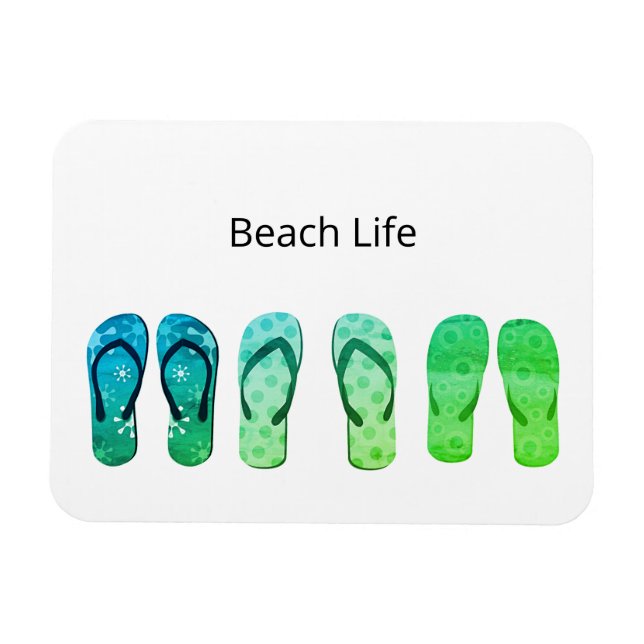 Anpassadet Beach Life och Flinflip flops Magnet (Horisontell)